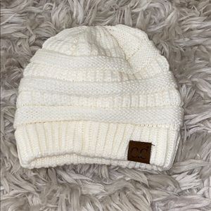 Knitted white C.C beanie